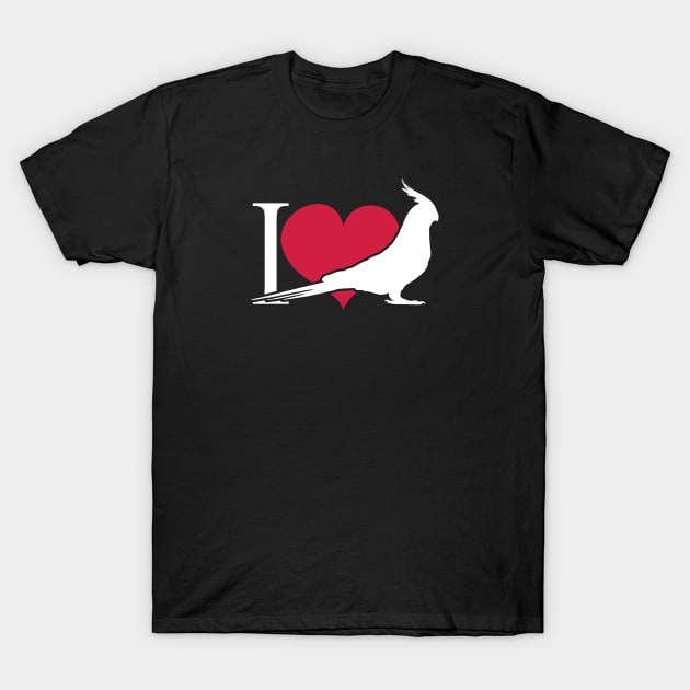 I Love my Cockatiel Heart T-Shirt by FandomizedRose